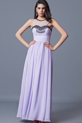 Normale Taille Perlenbesetztes Sittsames Abendkleid mit Plissierungen aus Chiffon