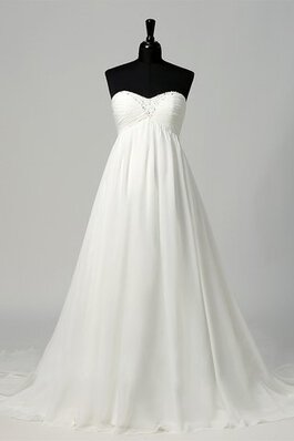A-Line Dom Gewinnend Langes Brautkleid mit Empire Taille