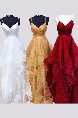 Prinzessin Ausgezeichnet Ärmelloses Ballkleid aus Organza mit Rüschen