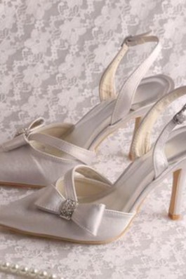 Romantisch Sommer Tatsächliche Absatzhöhe 3.54 Zoll (9cm) High Heels Hochzeitsschuhe