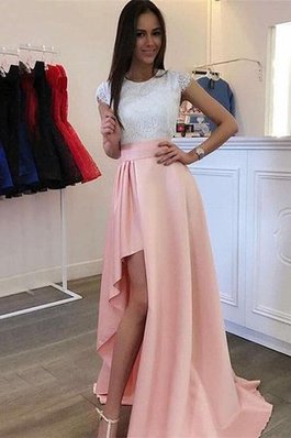 Satin Modisch Prinzessin Schaufel-Ausschnitt Ballkleid mit Bordüre