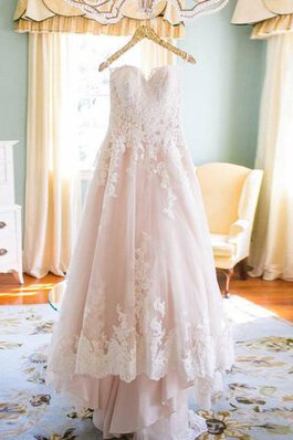 Duchesse-Linie Reißverschluss Elegantes Attraktives Brautkleid aus Spitze