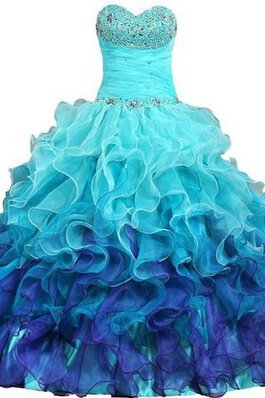 Satin Duchesse-Linie Ärmelloses Quinceanera Kleid mit Bordüre mit Rüschen