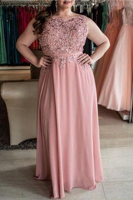 Chiffon A Linie Bodenlanges Ballkleid mit Perlen für Übergröße