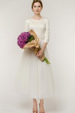 Tüll A-Linie Informelles Brautkleid mit Schleife mit Knöpfen