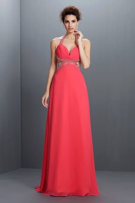 A Linie Normale Taille Sweep Zug Chiffon Ballkleid ohne Ärmeln