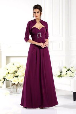 Ärmellos Chiffon Bodenlanges Anständiges Brautmutterkleid mit Perlen