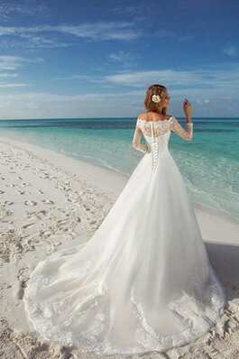 A-Line Organza Sittsames Prächtiges Romantisches Brautkleid