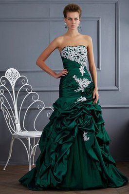 Sweep Zug Taft Natürliche Taile Sittsames Quinceanera Kleid mit Applike