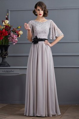 Chiffon Natürliche Taile Prinzessin Hoher Kragen Anständiges Abendkleid