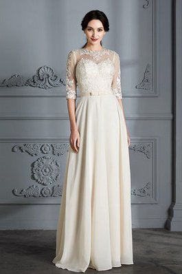 Chiffon Ärmelloses Halbe Ärmeln A-Line Prinzessin Brautkleid