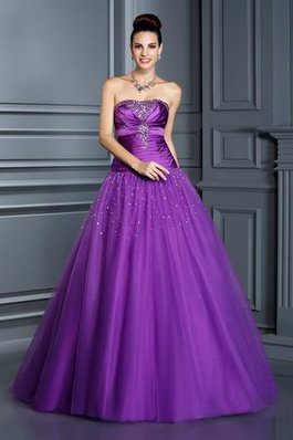 Duchesse-Linie Ärmelloses Empire Taille Taft Sittsames Quinceanera Kleid