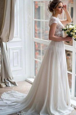 Zweistück Spitze Einfaches Sexy Brautkleid mit Kapelle Schleppe