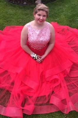 Prinzessin Normale Taille Bodenlanges Ballkleid aus Organza ohne Ärmeln