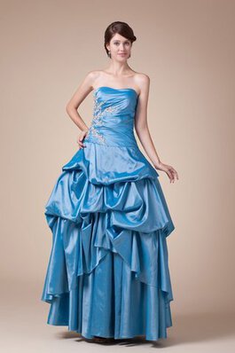 Plissiertes Duchesse-Linie Pick-Ups Quinceanera Kleid ohne Ärmeln mit Applikation