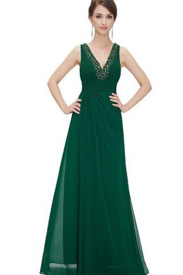 Reißverschluss Empire Taille A-Linie Bodenlanges Brautmutterkleid aus Chiffon