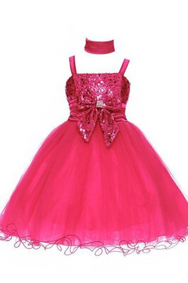 Organza Empire Taille Mini Blumenmädchenkleid mit Schmetterlingsknoten mit Applike