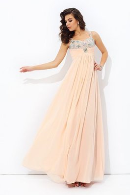 Chiffon Empire Taille Reißverschluss Ärmelloses Sittsames Abendkleid