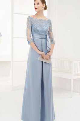 Chiffon Reißverschluss Drei Viertel Länge Ärmeln Schlichtes Ballkleid mit Schleife