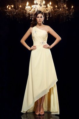 Ärmelloses Normale Taille Chiffon Hoch Niedrig Rocklänge-asymmetrisches Ballkleid