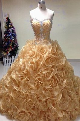 Spitze Quinceanera Kleid mit Bordüre mit Blume