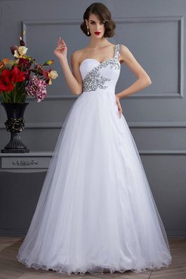 Duchesse-Linie Empire Taille One Schulter Ärmelloses Quinceanera Kleid mit Applike