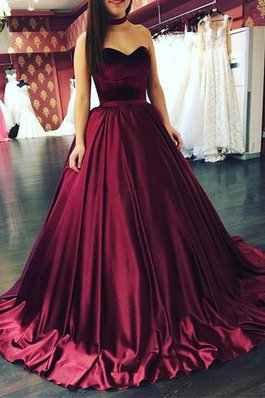 Hell Duchesse-Linie Herz-Ausschnitt Jugendweihekleid mit Rüschen aus Satin