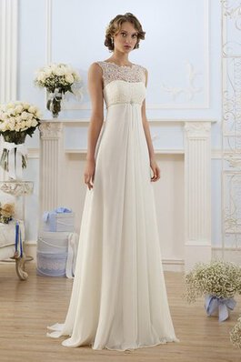 Empire Taille Sweep Zug Chiffon Bodenlanges Brautkleid mit Rücken Schnürung