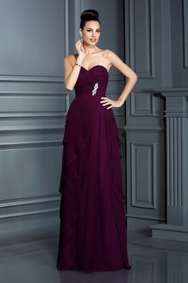 Prinzessin Herz-Ausschnitt A-Line Sittsames Abendkleid mit Empire Taille