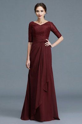 Ärmellos Halbe Ärmeln Bodenlanges Brautmutterkleid aus Chiffon mit Rüschen