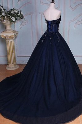 Spitze Herz-Ausschnitt normale Taille Quinceanera Kleid mit Rücken Schnürung mit Bordüre