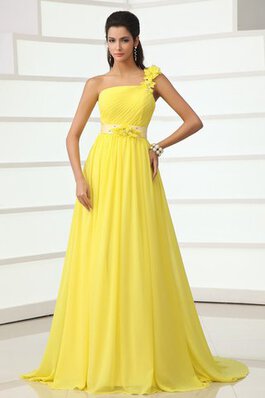 Chiffon A-Line ein Träger Brautmutterkleid mit Blume mit Gürtel