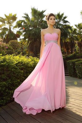 A-Linie Sweep Zug Ärmelloses Abendkleid mit Applike aus Chiffon