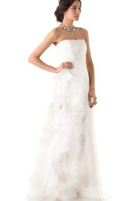 Rückenfreies Normale Taille Sweep Train Organza Sittsames Brautkleid