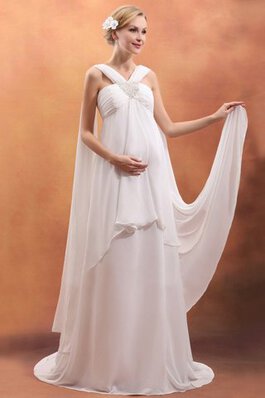 Beliebt Strand Sittsames Schlichtes Brautkleid mit Empire Taille