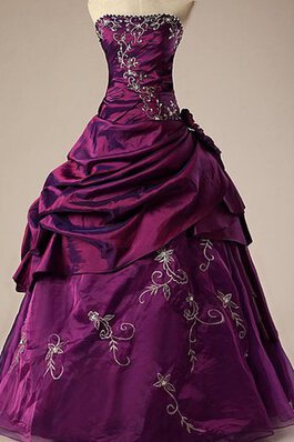 Satin Spitze Perlenbesetztes Quinceanera Kleid mit Rüschen mit Rücken Schnürung