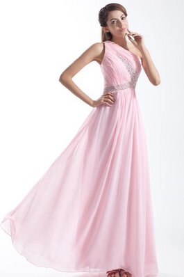 Plissiertes Ein Schulter Chiffon Abendkleid mit Kristall