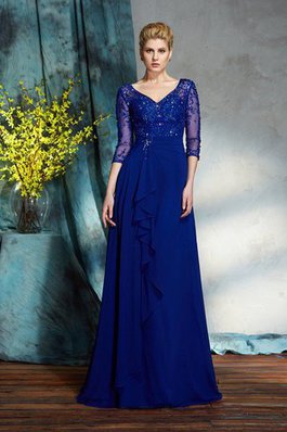 Chiffon Prinzessin 3 /4 Länge Ärmeln Anständiges Brautmutterkleid aus Paillette