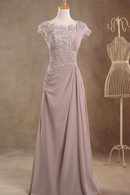 Perlenbesetztes Klassisches Romantisches Ballkleid aus Chiffon mit kurzen Ärmeln