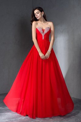 Herz-Ausschnitt Chiffon Prinzessin Bodenlanges Anständiges Abendkleid