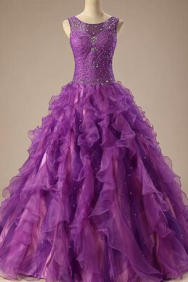 Gesticktes Satin Duchesse-Linie Quinceanera Kleid mit Bordüre mit Rüschen