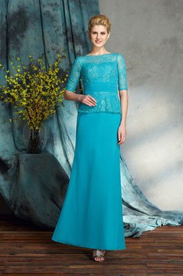 Ärmelloses Chiffon Enges Bodenlanges Brautmutterkleid mit Applikation