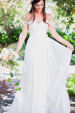 Reißverschluss Hohe qualität Romantisches Bodenlanges Brautkleid mit Plissierungen