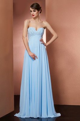 Prinzessin Herz-Ausschnitt Sittsames Abendkleid mit Empire Taille mit Perlen