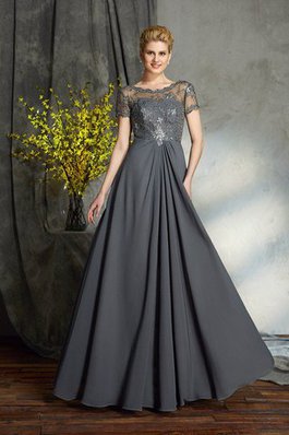 Reißverschluss A-Line Anständiges Brautmutterkleid aus Chiffon mit kurzen Ärmeln