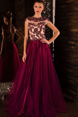 Normale Taille A Linie Sweep Zug Ballkleid mit Applikation mit Perlen