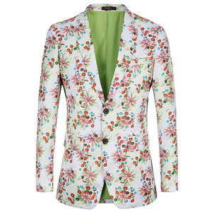 Plus Euro Größe Neue Männer Drucken Floral Anzug Jacke