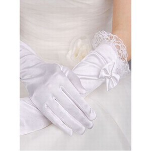 Beliebt Taft Mit Applikation Weiß Chic|Modern Brauthandschuhe
