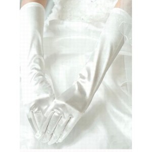 Handgemacht Satin Einfache Weiß Elegant|Bescheiden Brauthandschuhe