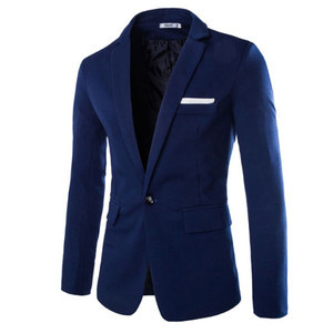 Blau Cord Blazer Slim Fit New Business Männer Anzug